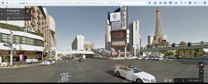 google street view of the strip looking towards caesars palace