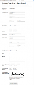 licensee registration form signature